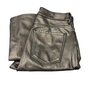 American Eagle Pants Womens 8 (29x31) Black Faux Leather Super Hi Rise Flare